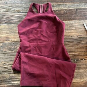 Likely | Burgundy Racerback Full Zipper Pencil Dress Size 10